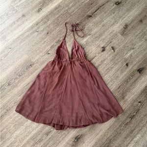 garage open back dress Rib Open Back Halter Dress Black